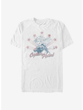 Marvel Captain Marvel Retro Capt Stars T-Shirt, WHITE, hi-res