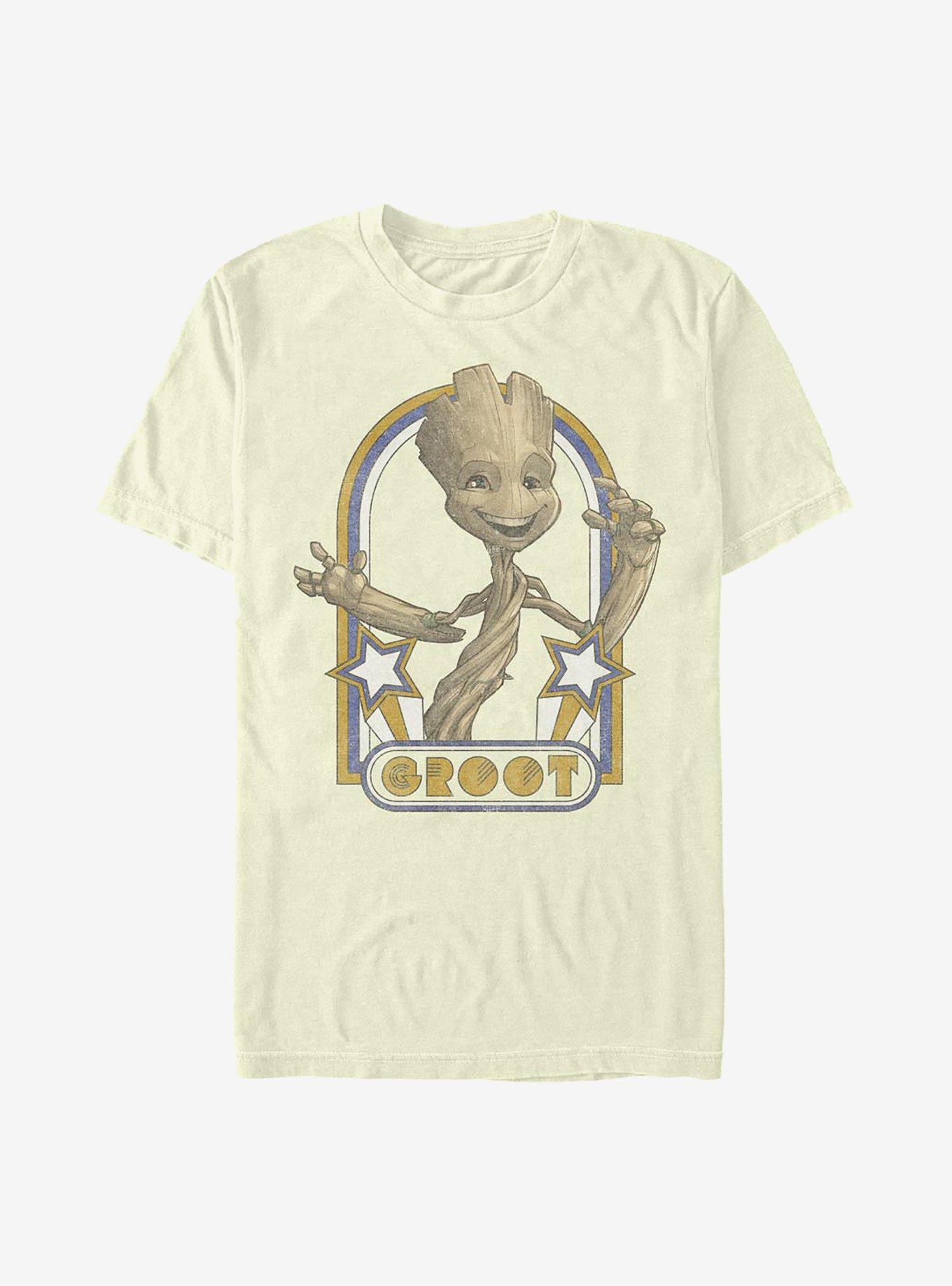 Marvel Guardians Of The Galaxy Retro Groot T-Shirt, NATURAL, hi-res