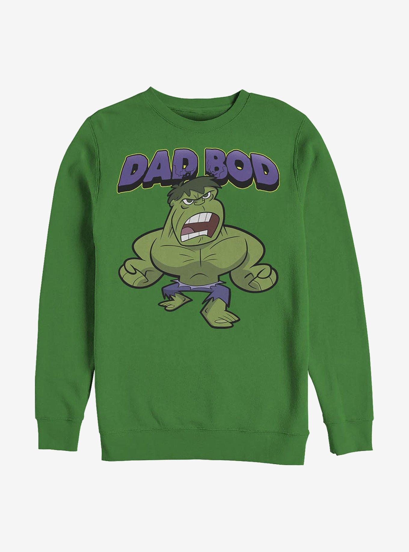 Marvel Hulk Dad Bod Crew Sweatshirt, KELLY, hi-res