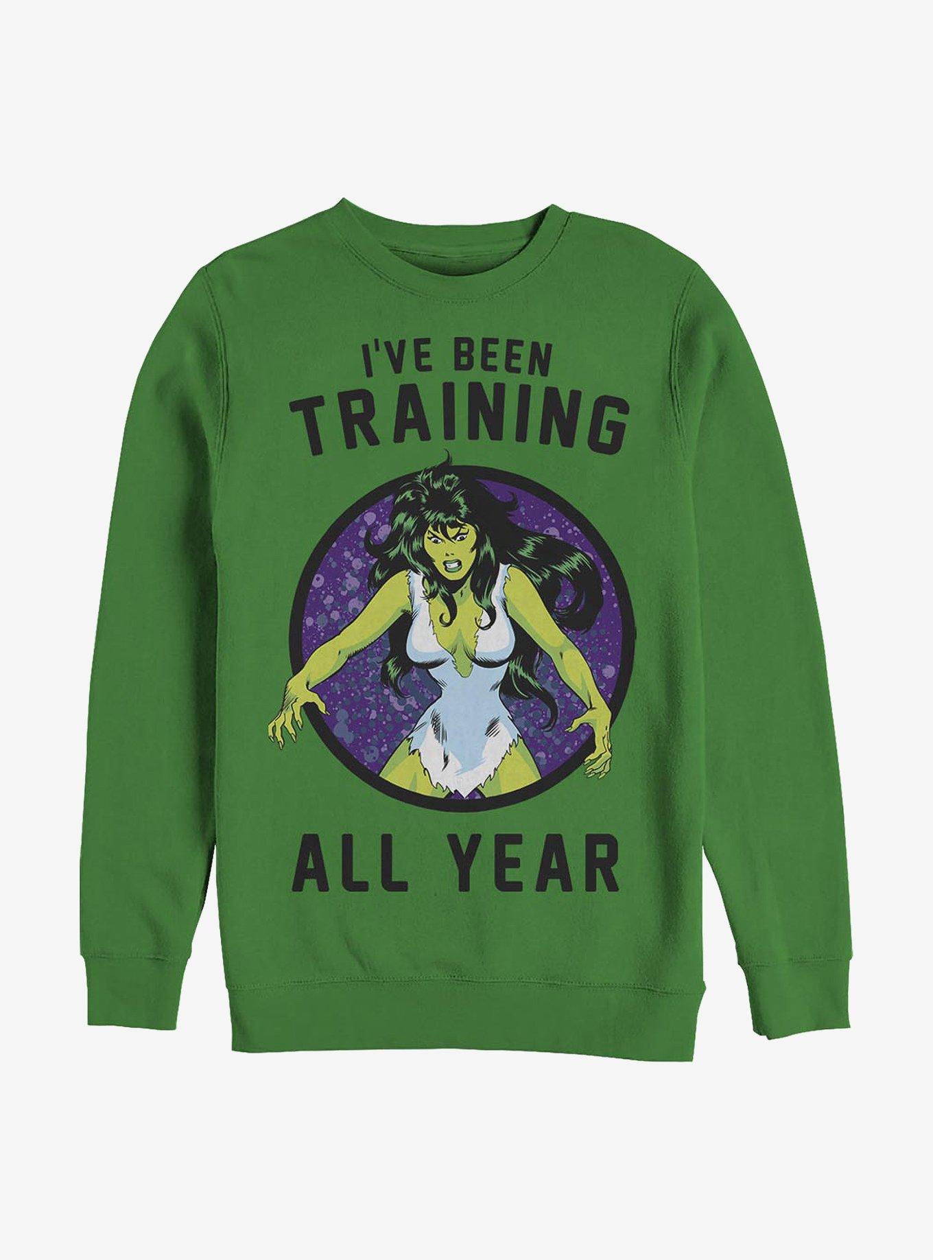 Marvel Hulk She-Hulk Vintage Training Crew Sweatshirt, KELLY, hi-res