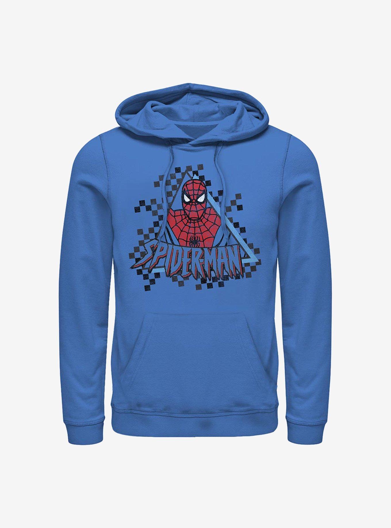 Marvel Spider-Man Spider Checkered Hoodie, ROYAL, hi-res