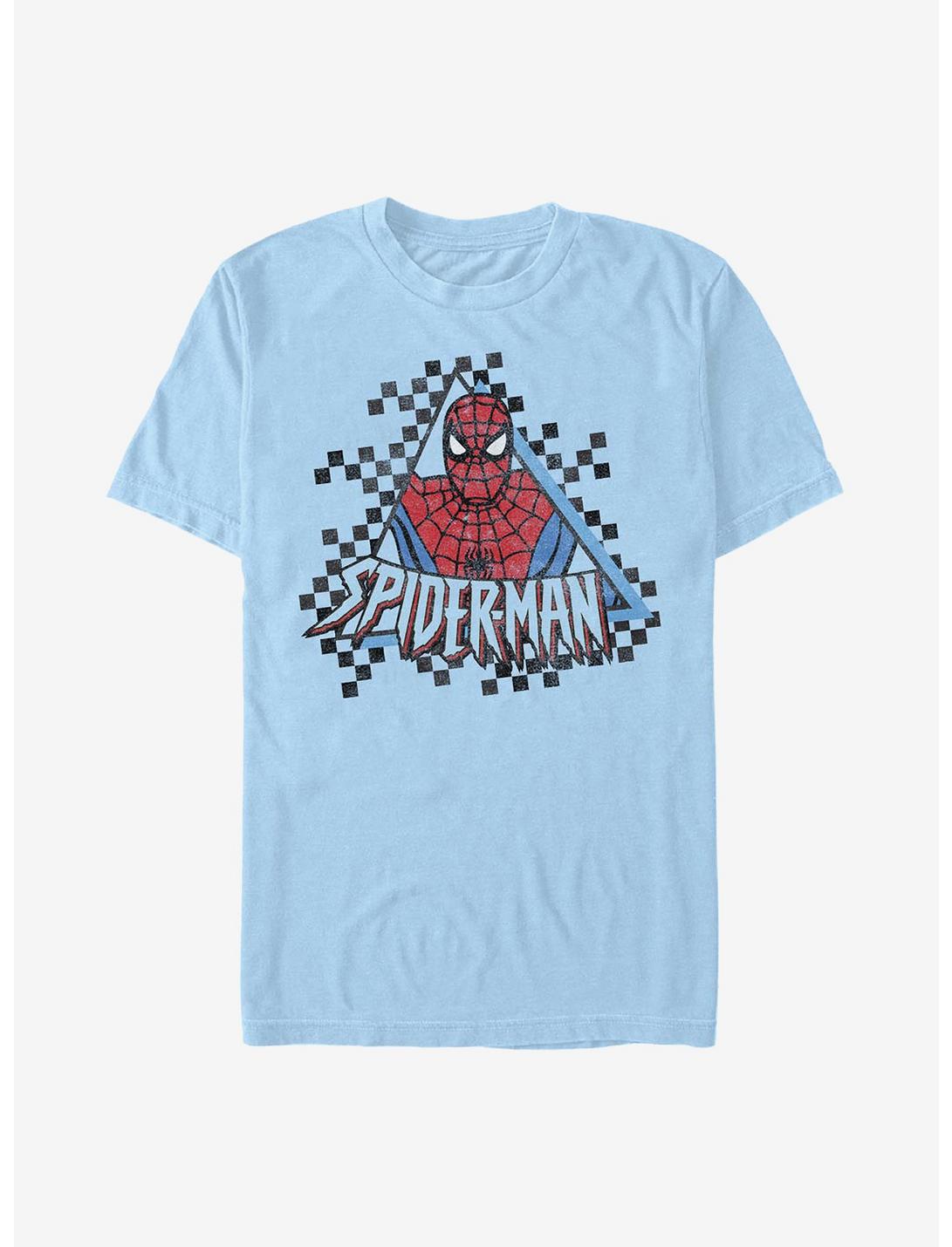 Marvel Spider-Man Spider Checkered T-Shirt, LT BLUE, hi-res