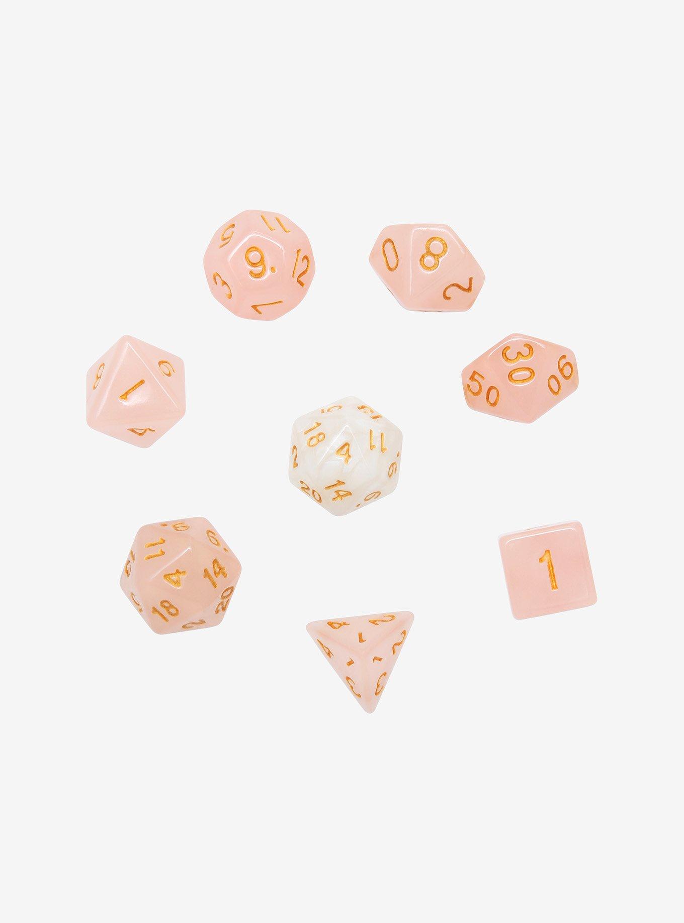 Sirius Rose Quartz Dice Set