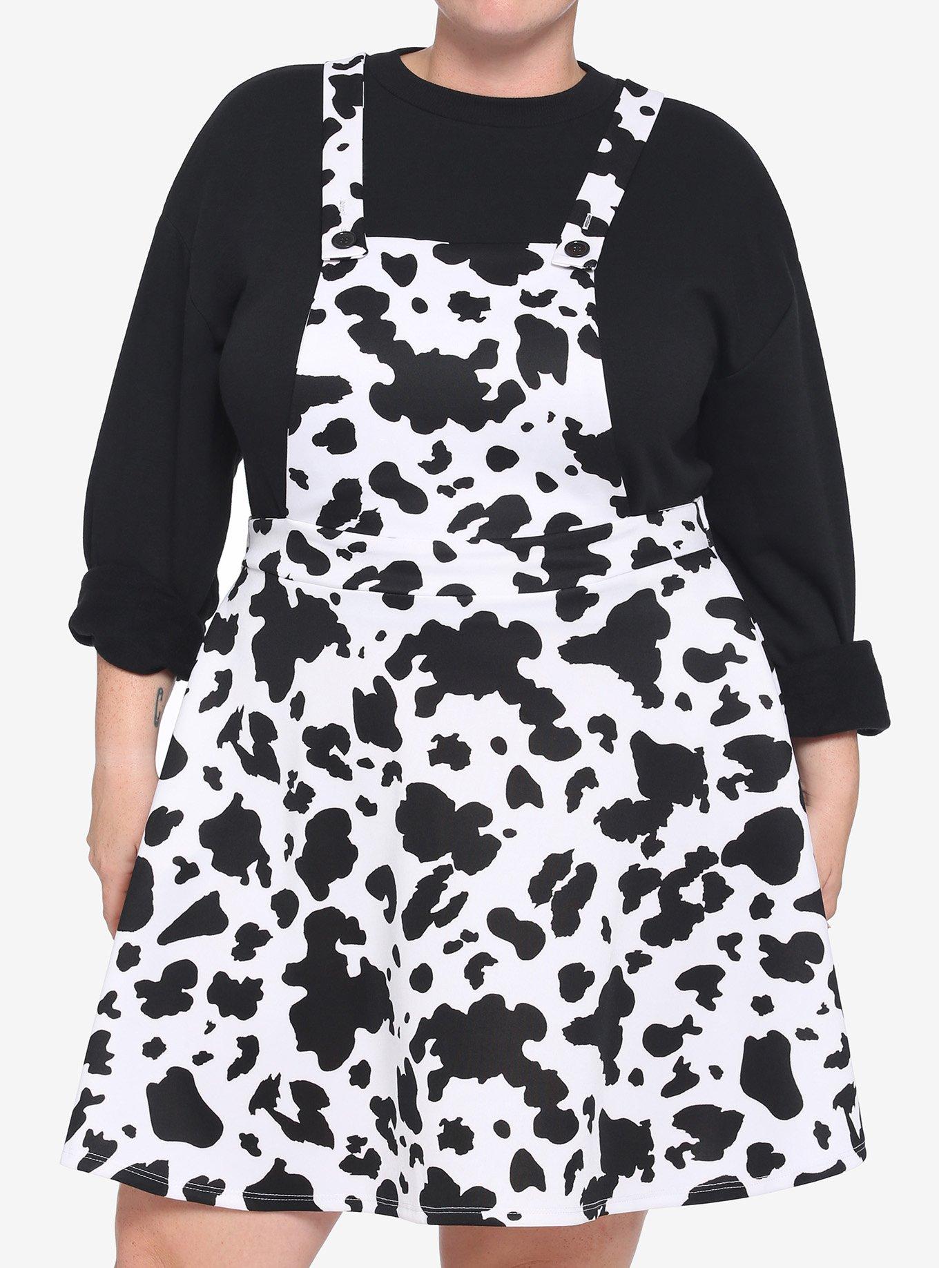 Cow Print Skirtall Plus Size, MULTI, hi-res