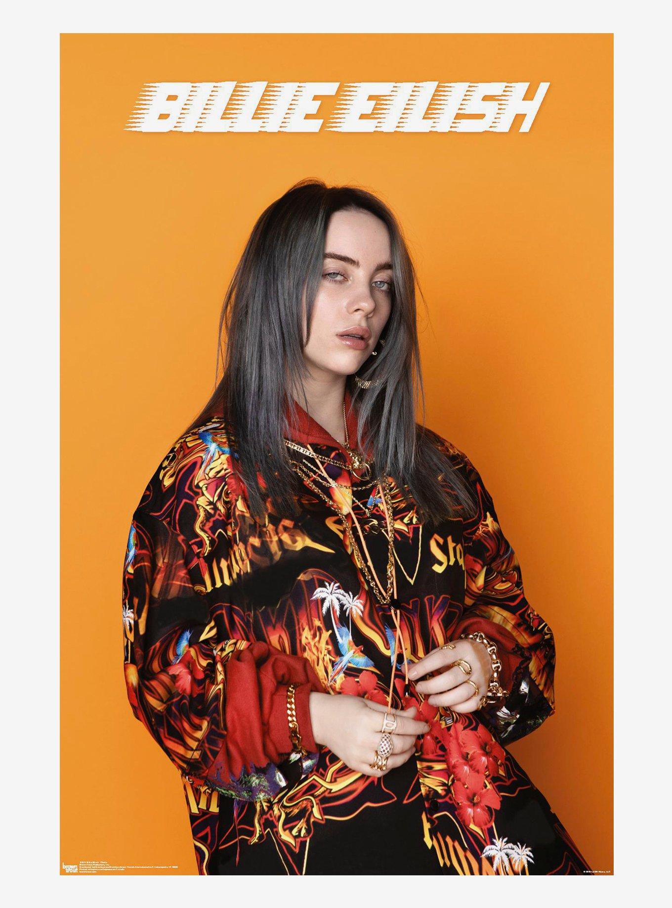 Billie Eilish Orange Portrait Poster, , hi-res