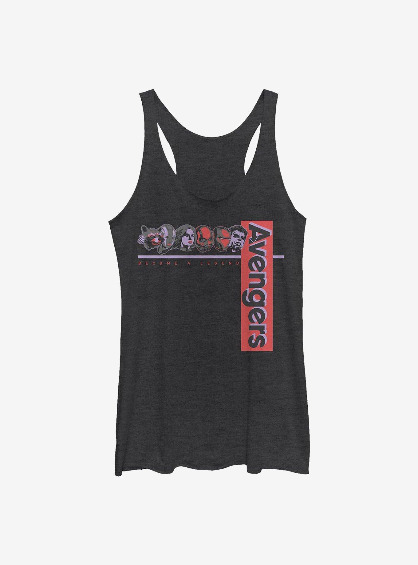 Marvel Avengers Faces Womens Tank Top, BLK HTR, hi-res