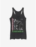 Marvel Avengers Black And White Group Womens Tank Top, BLK HTR, hi-res