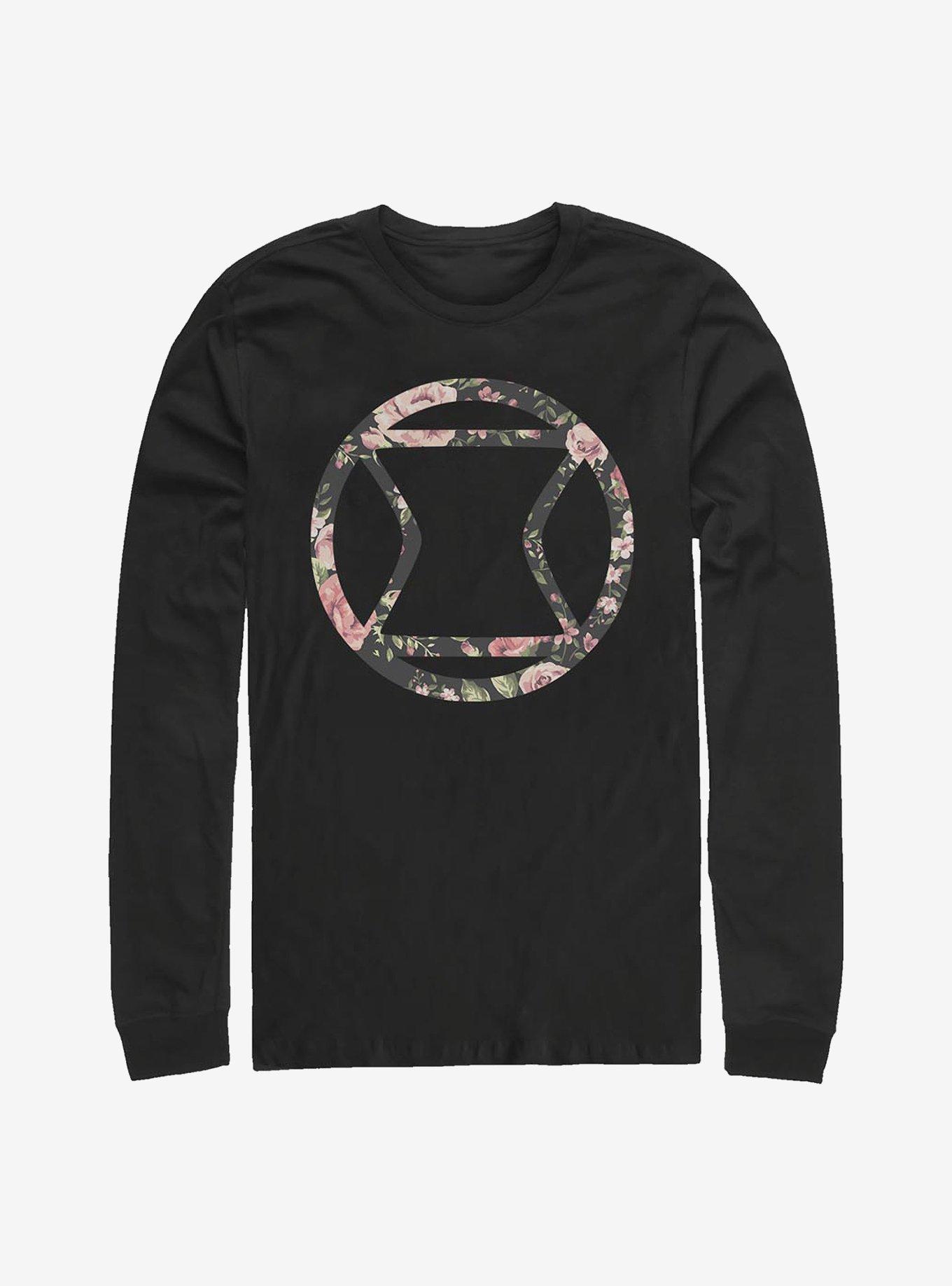 Marvel Black Widow Rose Long-Sleeve T-Shirt, BLACK, hi-res