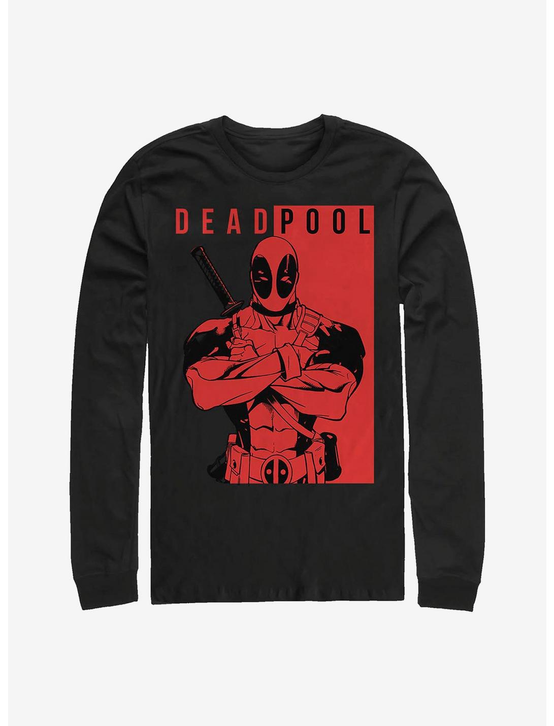 Marvel Deadpool Police Long-Sleeve T-Shirt, BLACK, hi-res