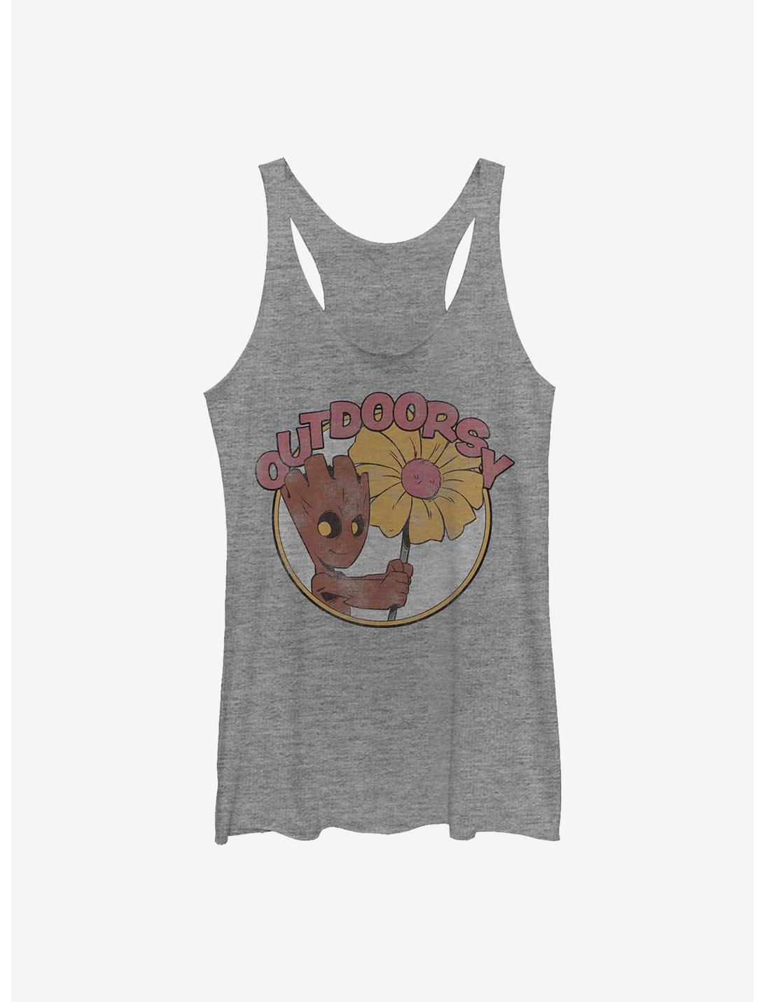 Marvel Guardians Of The Galaxy Groot Flower Womens Tank Top, GRAY HTR, hi-res