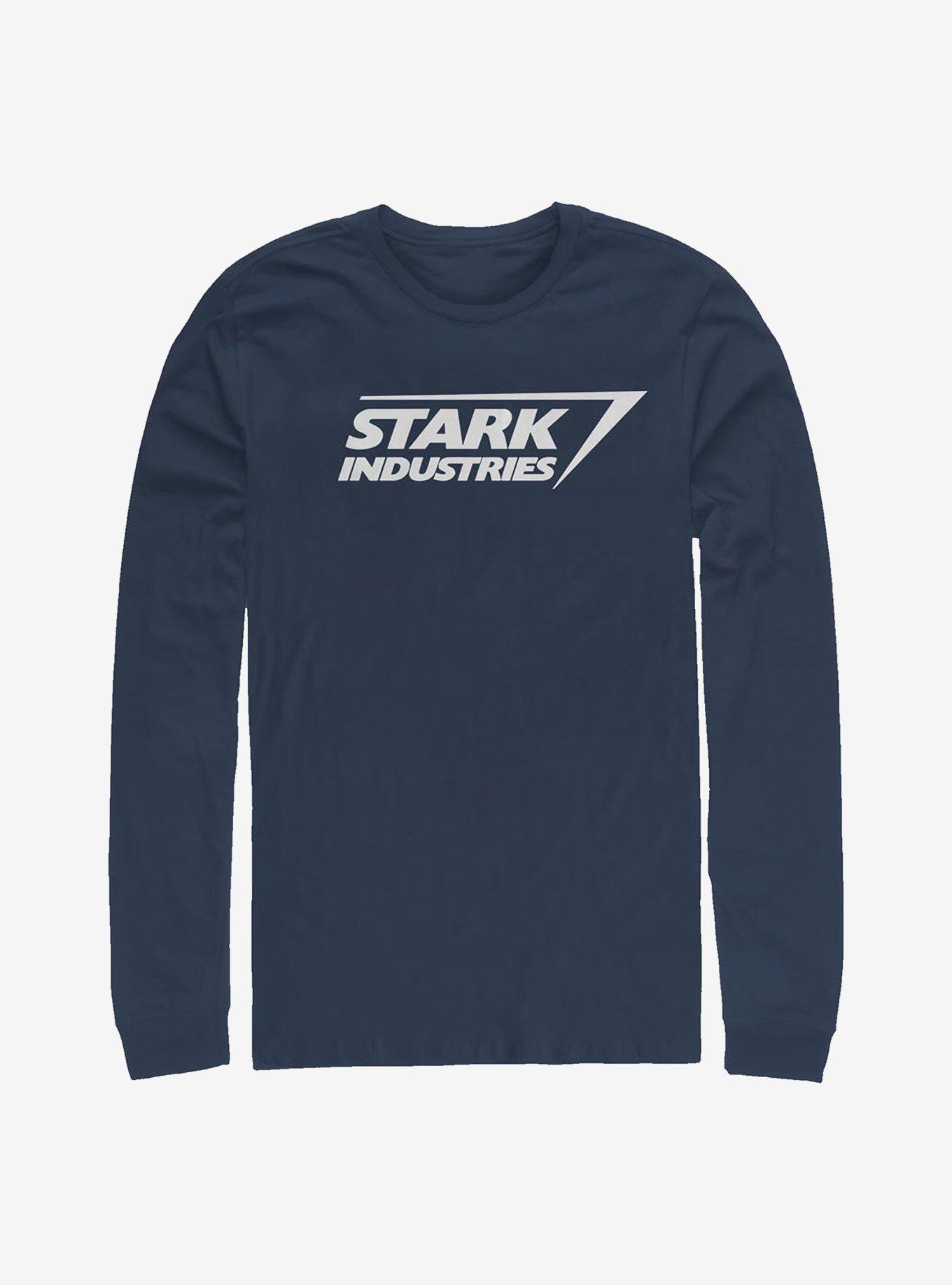 Marvel Iron Man Stark Logo Long-Sleeve T-Shirt, NAVY, hi-res