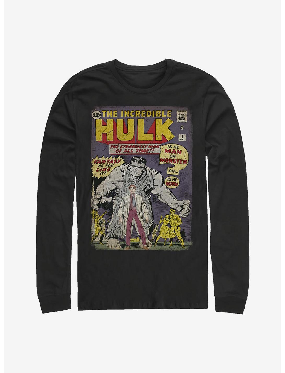 Marvel Hulk Comic Cover Long-Sleeve T-Shirt, BLACK, hi-res