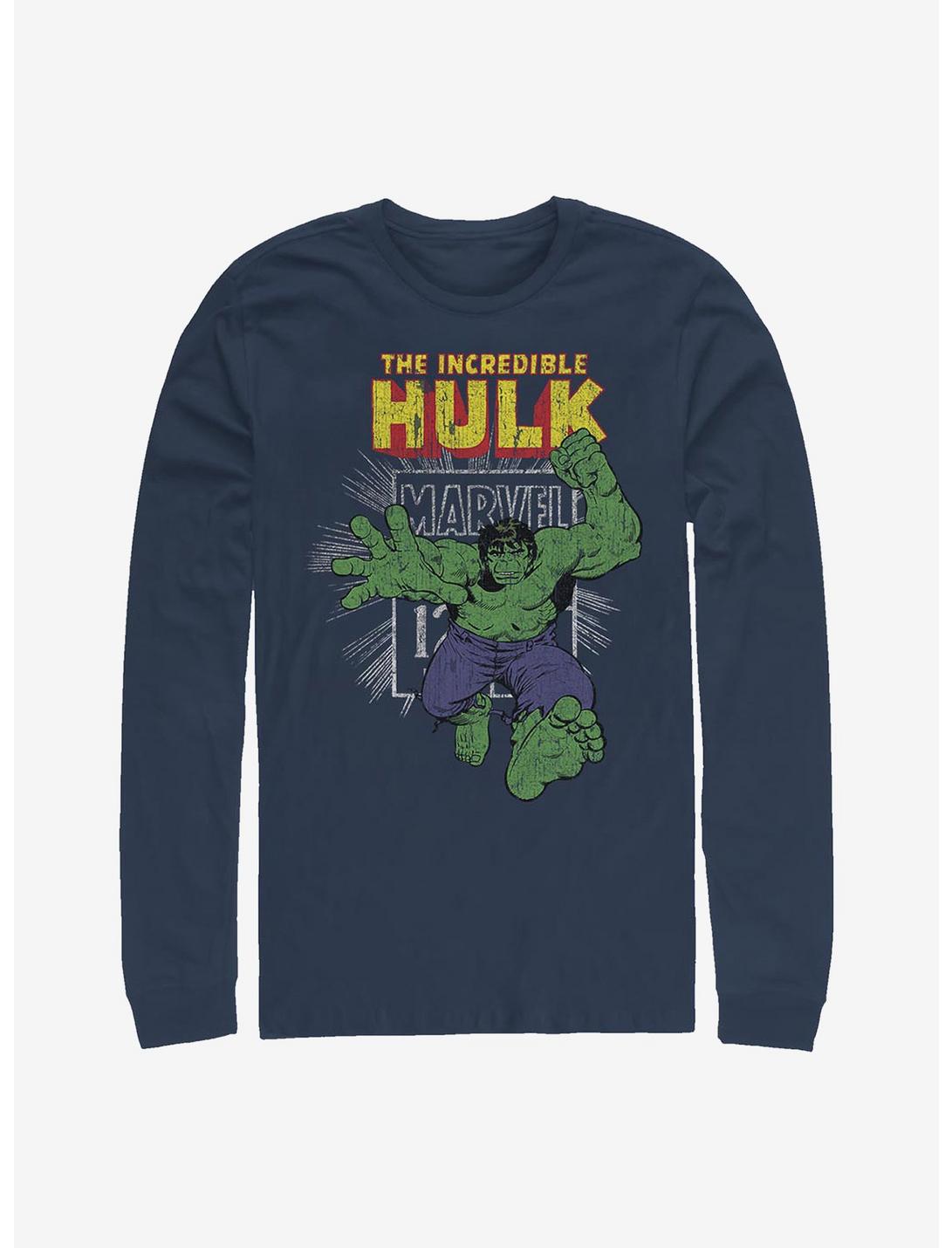 Marvel Hulk Stamp Long-Sleeve T-Shirt, NAVY, hi-res