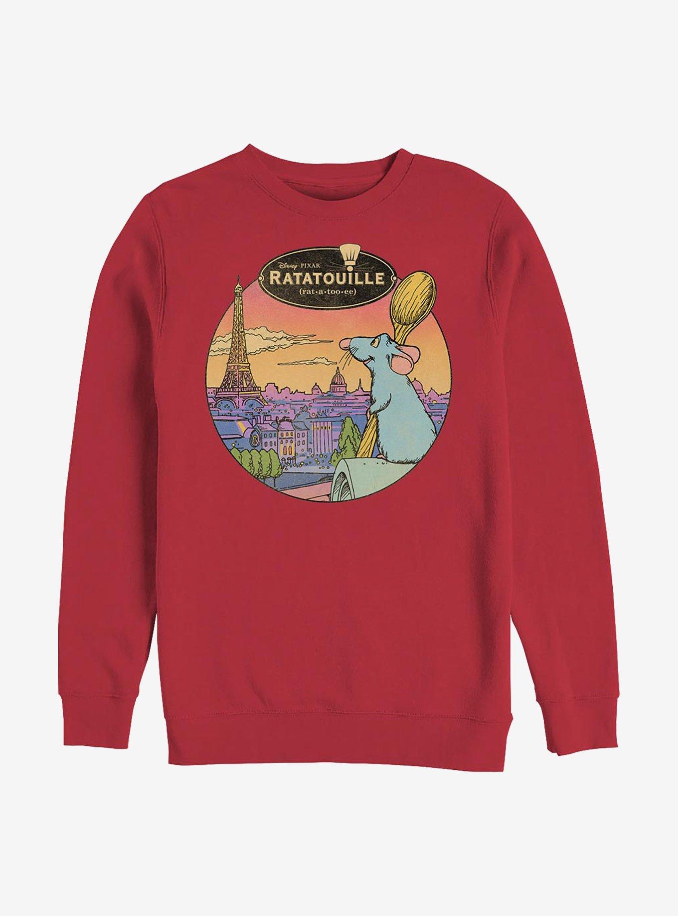 Disney Pixar Ratatouille Le Rat Parisian Crew Sweatshirt, RED, hi-res