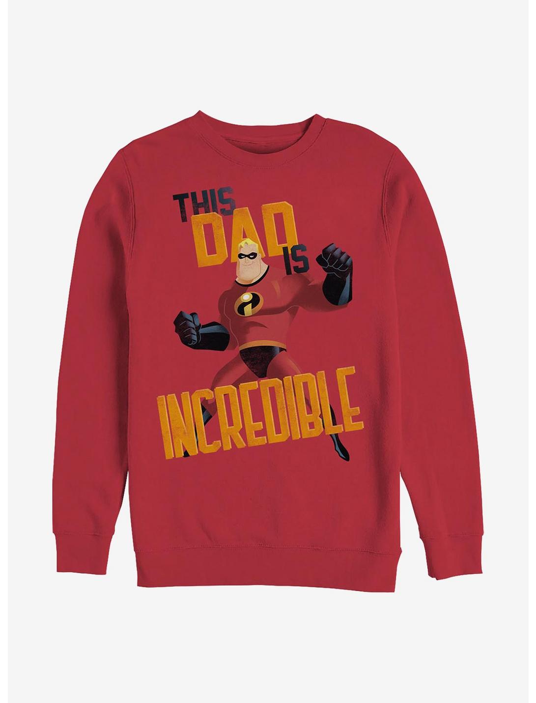 Disney Pixar The Incredibles This Dad Crew Sweatshirt, RED, hi-res
