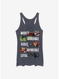 Marvel Avengers Character Adjectives Womens Tank Top, NAVY HTR, hi-res