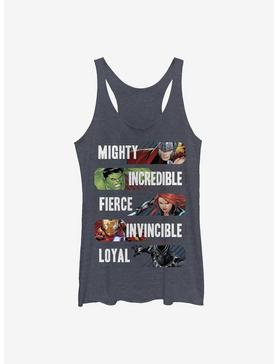 Marvel Avengers Character Adjectives Womens Tank Top, , hi-res