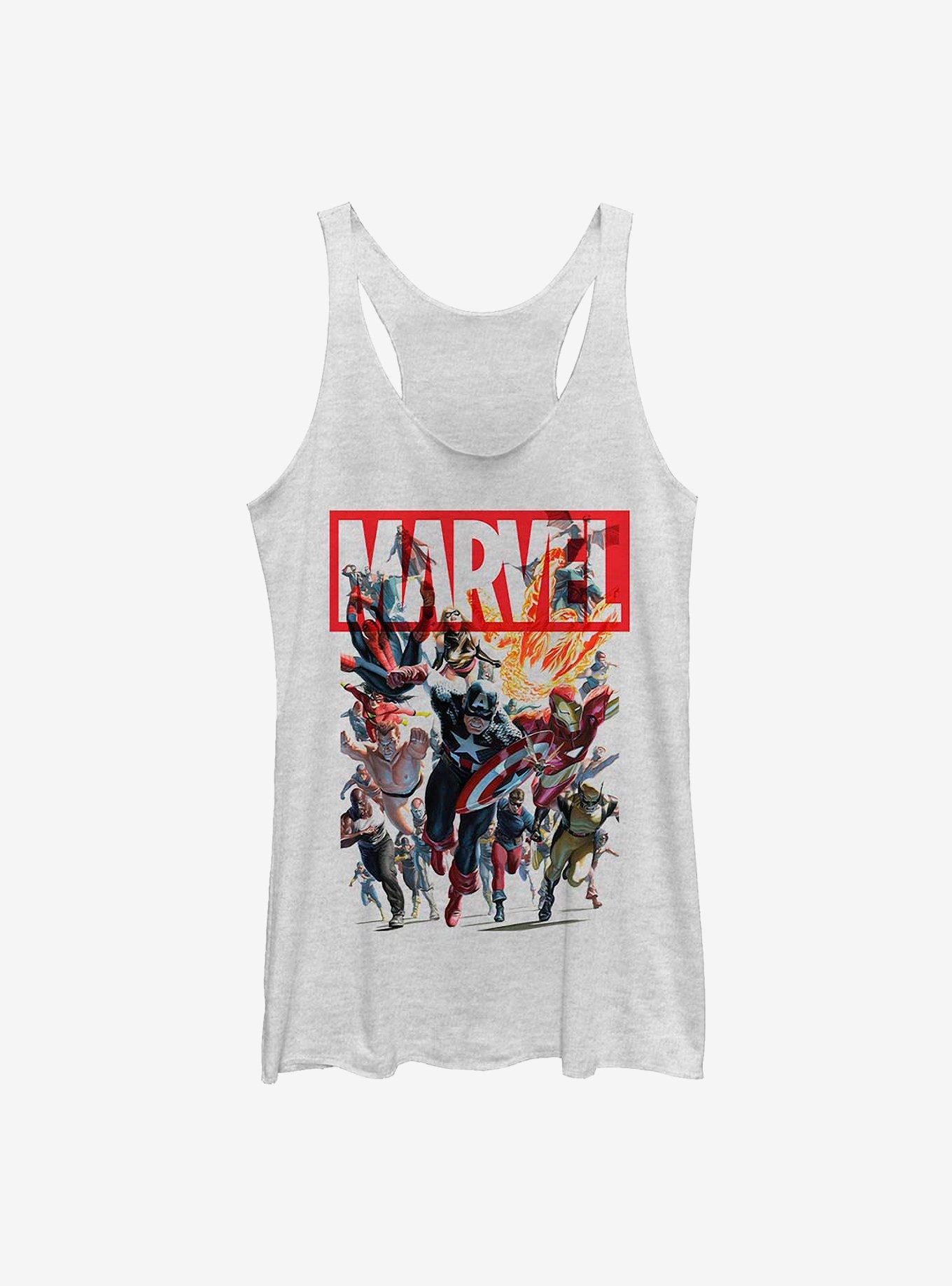 Marvel Avengers Team Womens Tank Top, WHITE HTR, hi-res