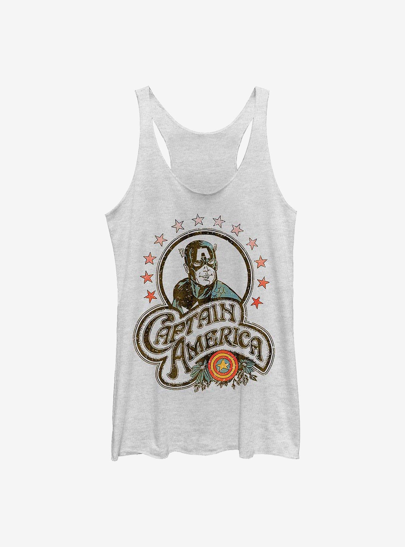 Marvel Captain America Hippy Womens Tank Top, WHITE HTR, hi-res