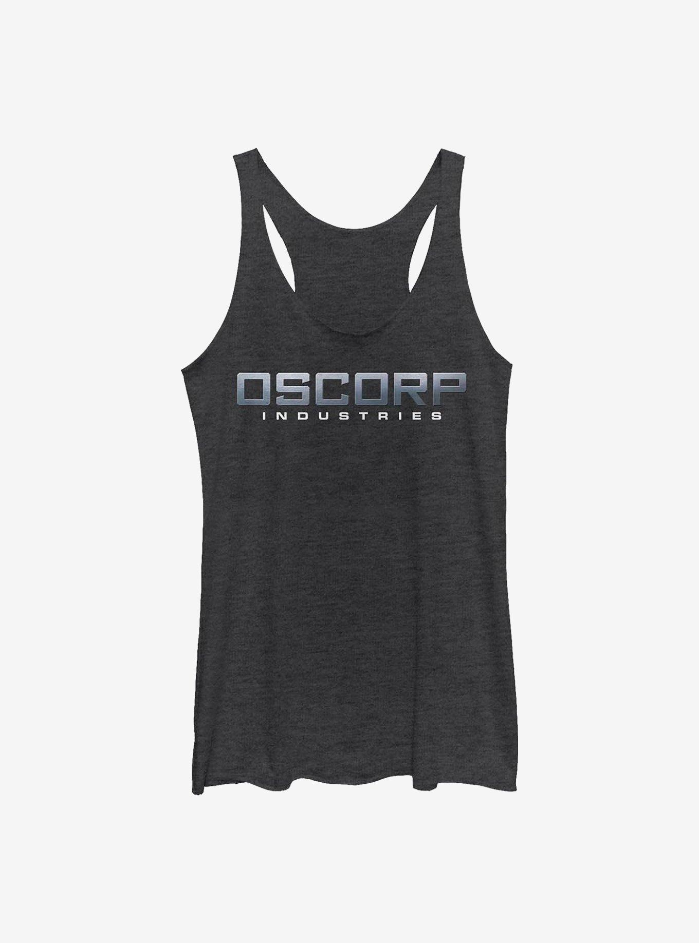 Marvel Spider-Man Oscorp Logo Womens Tank Top, BLK HTR, hi-res