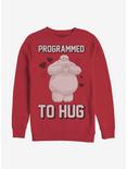 Disney Big Hero 6 Programmed To Hug Crew Sweatshirt, RED, hi-res