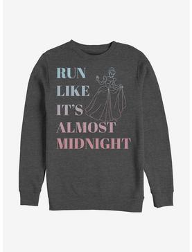 Disney Cinderella Run Like It's Almost Midnight Crew Sweatshirt, CHAR HTR, hi-res