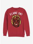Marvel Fantastic Four Flame On Crew Sweatshirt, RED, hi-res
