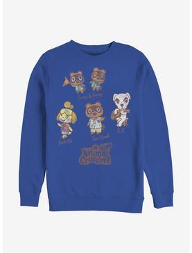 Nintendo Animal Crossing Character Textbook Crew Sweatshirt, ROYAL, hi-res