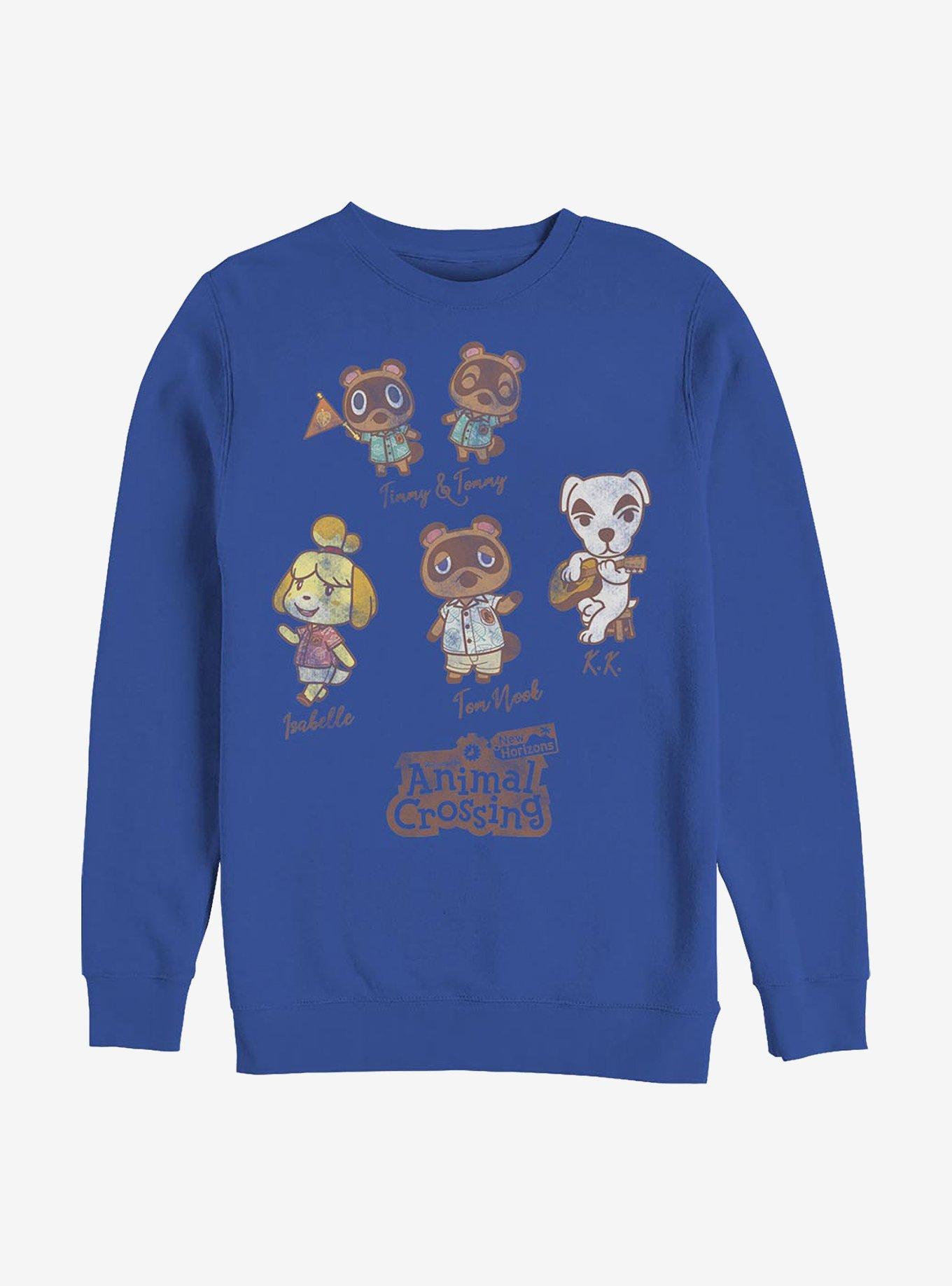 Nintendo Animal Crossing Character Textbook Crew Sweatshirt, ROYAL, hi-res