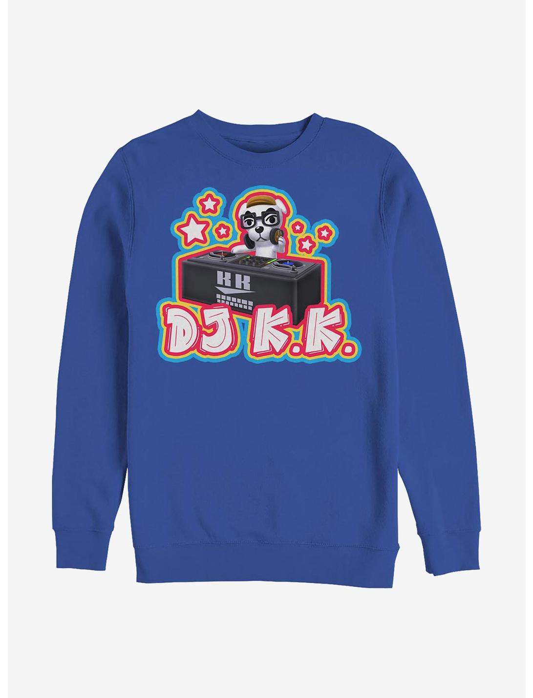 Nintendo Animal Crossing D.J. K.K. Japanese Pop Crew Sweatshirt, ROYAL, hi-res