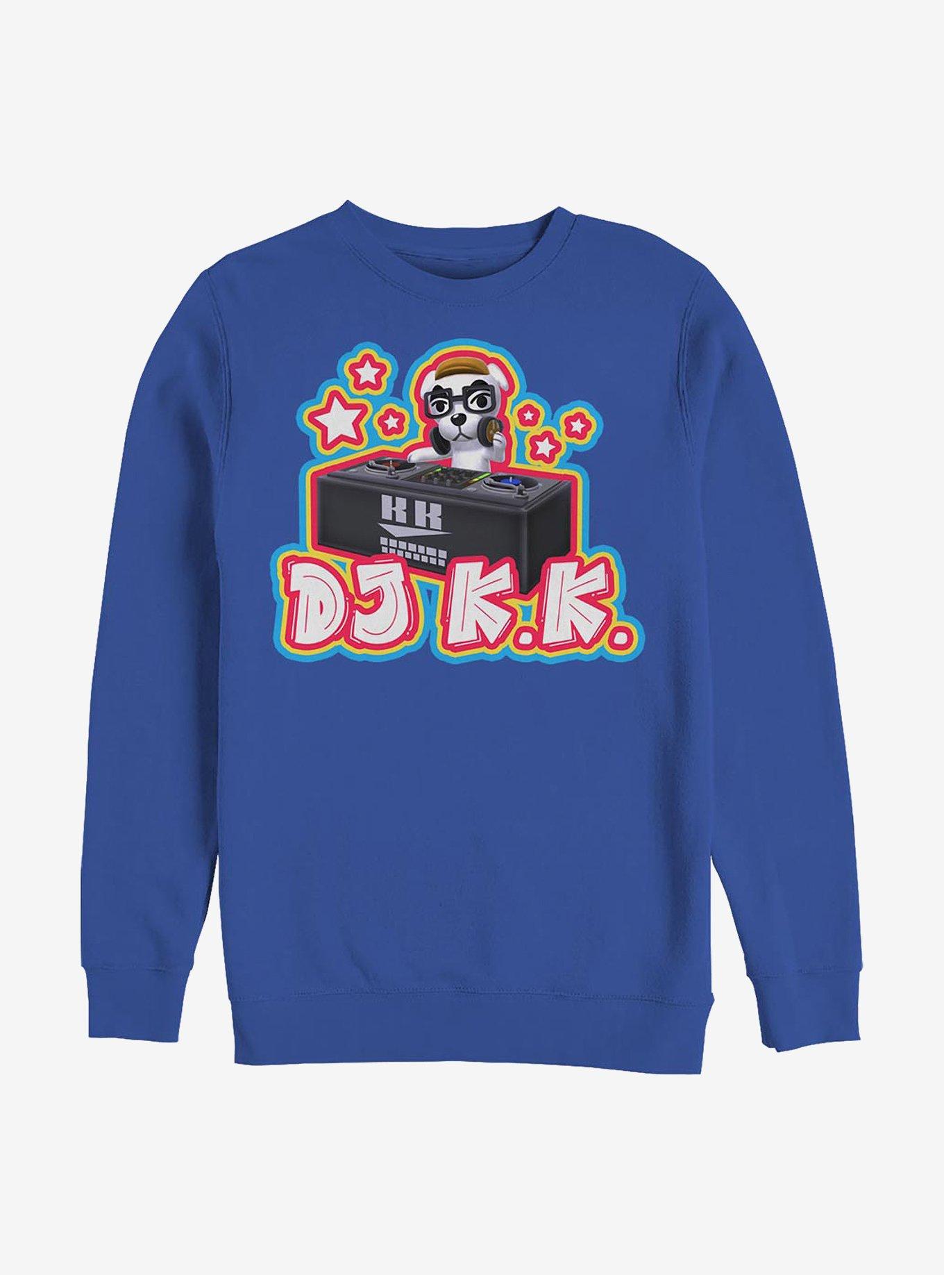 Nintendo Animal Crossing D.J. K.K. Japanese Pop Crew Sweatshirt, ROYAL, hi-res