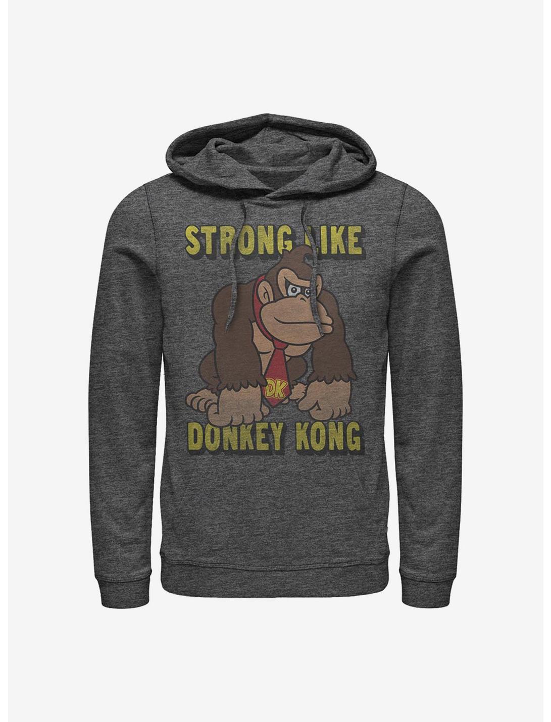 Nintendo Donkey Kong Strong Donkey Hoodie, CHAR HTR, hi-res