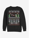 Nintendo Mario Bit Ugly Holiday Crew Sweatshirt, BLACK, hi-res