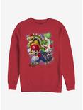 Nintendo Mario Blast Out Crew Sweatshirt, RED, hi-res