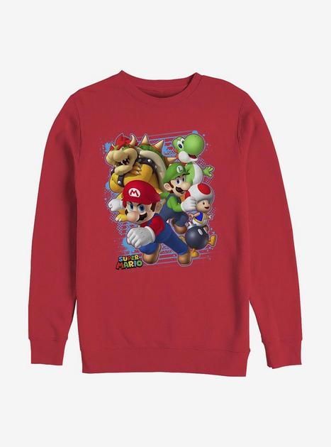 Nintendo Mario Blast Out Crew Sweatshirt - RED | Hot Topic