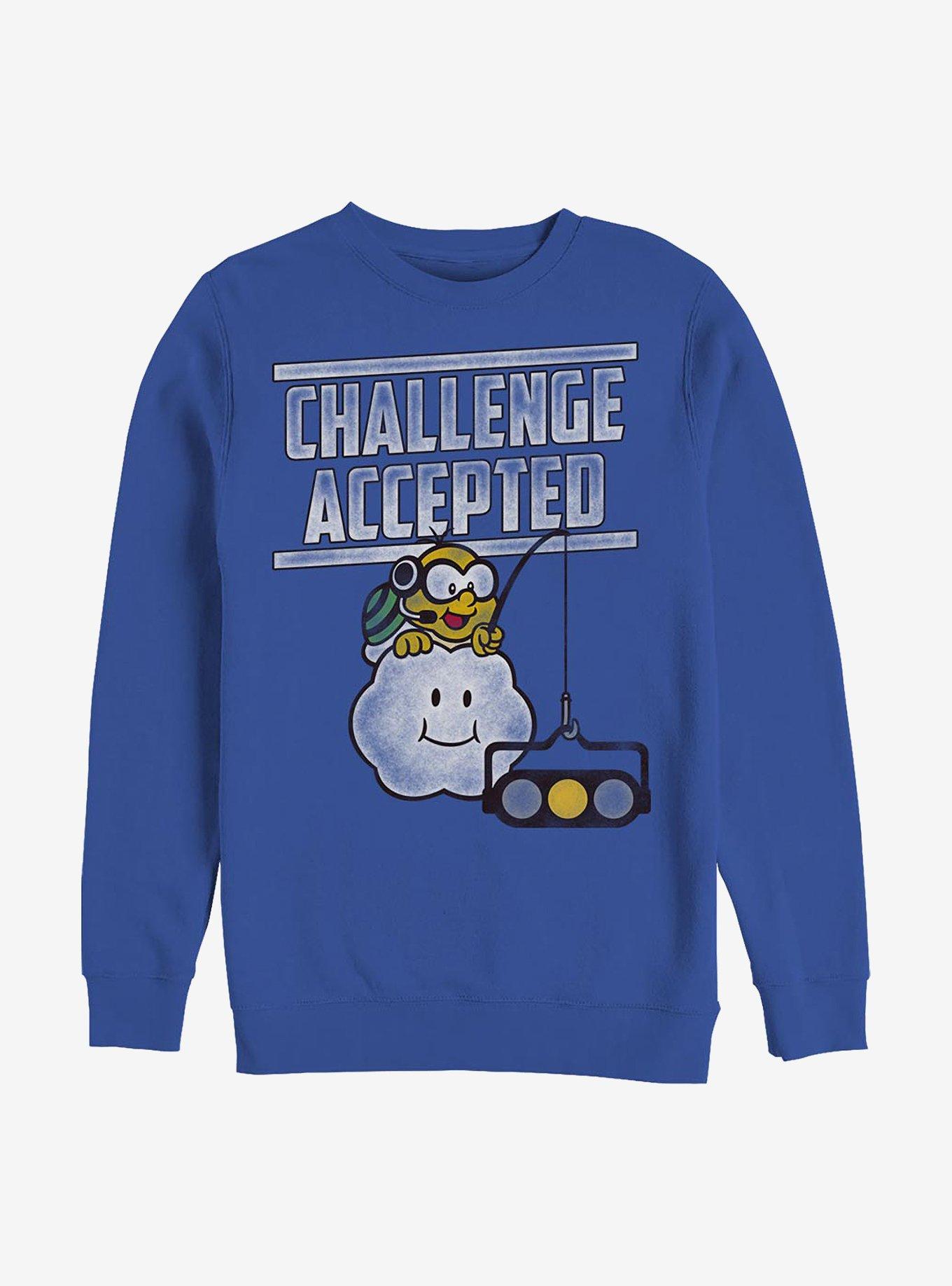 Nintendo Mario Challenge Accepted Crew Sweatshirt, ROYAL, hi-res
