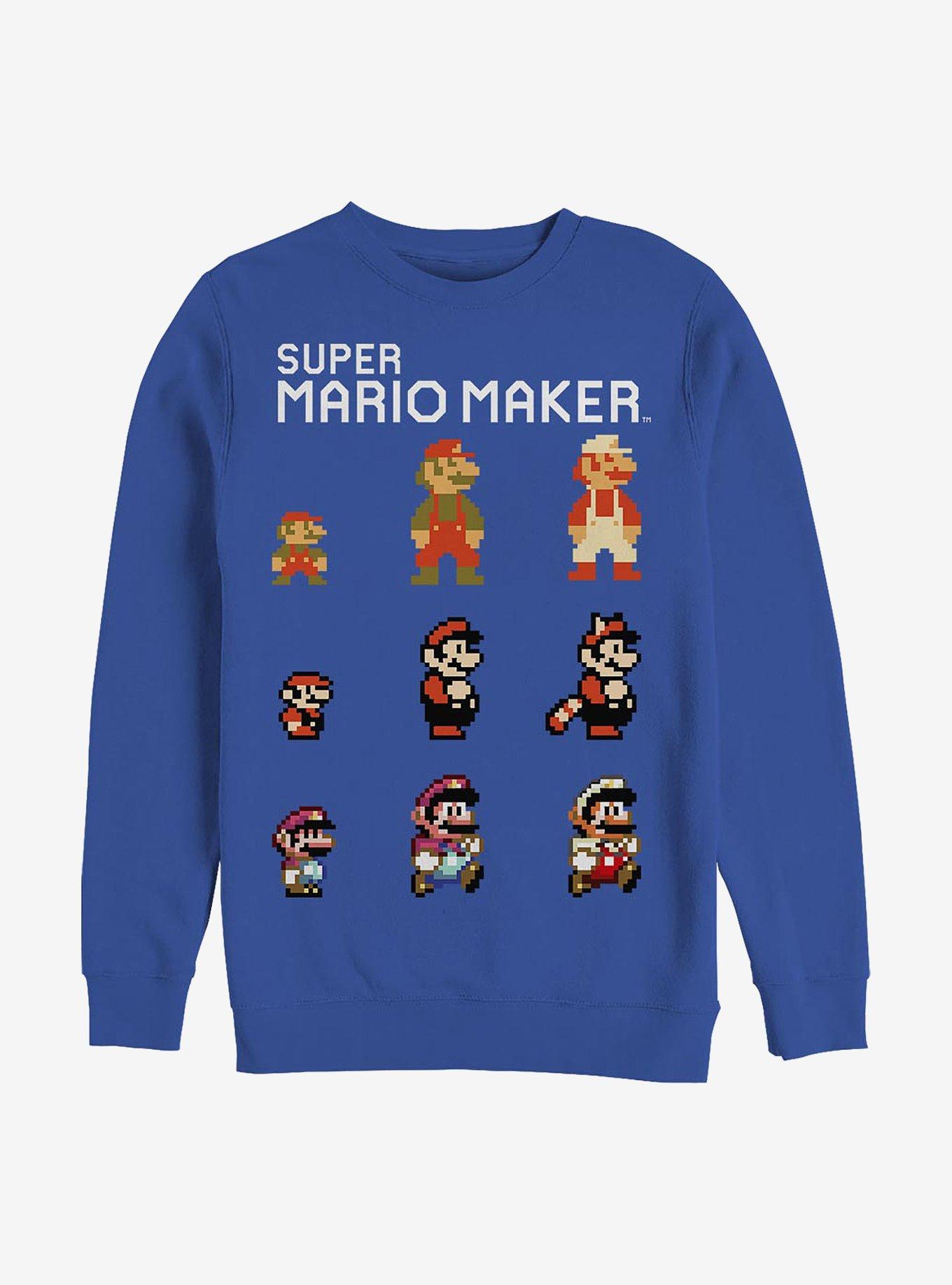 Nintendo Mario Evolutuon Crew Sweatshirt, ROYAL, hi-res