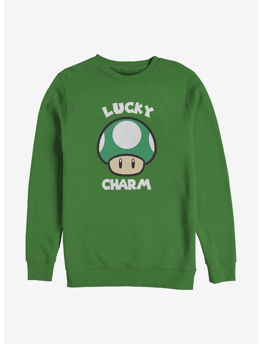 Nintendo Mario Lucky Mushroom Crew Sweatshirt, KELLY, hi-res