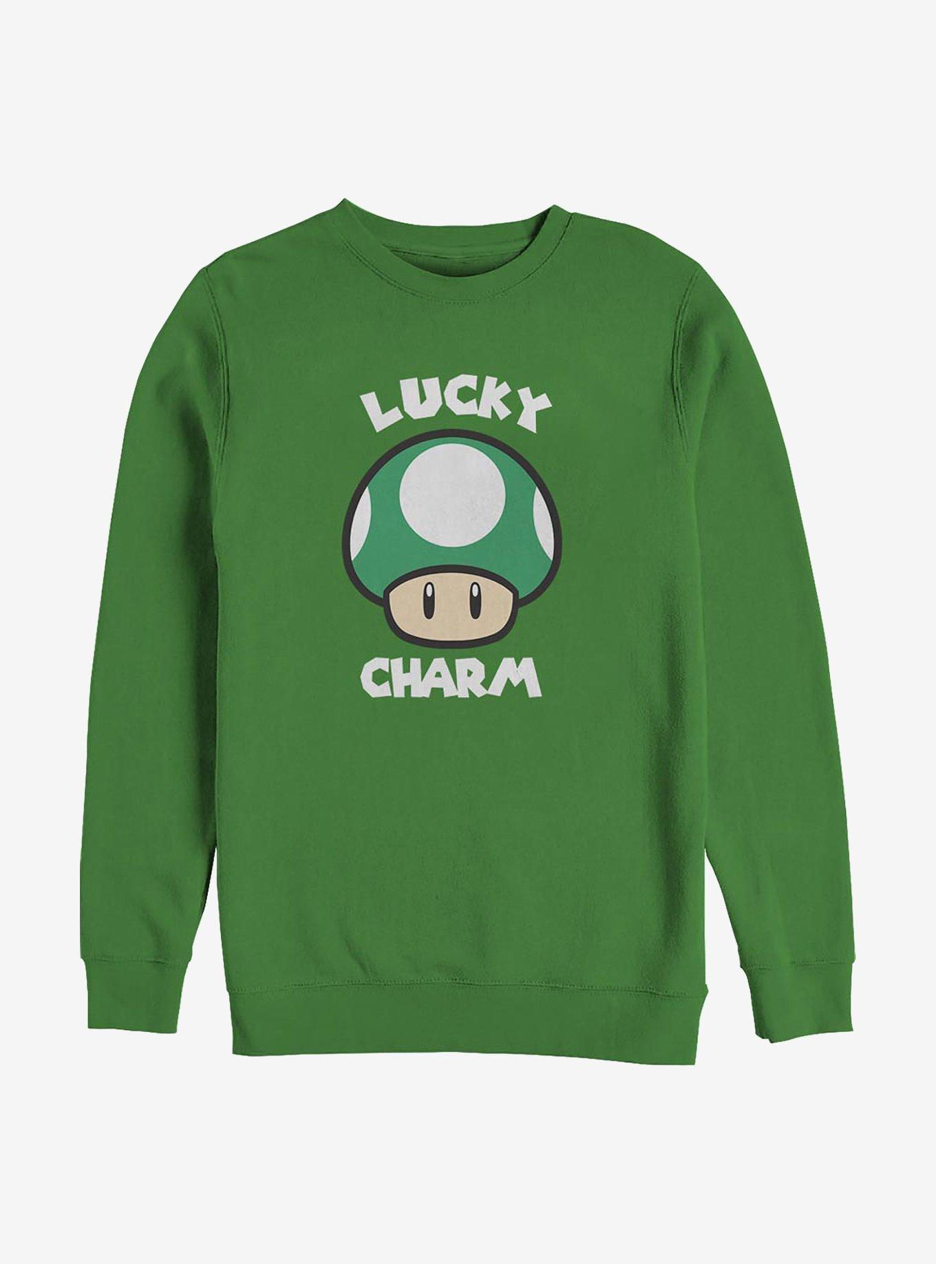 Nintendo Mario Lucky Mushroom Crew Sweatshirt, KELLY, hi-res