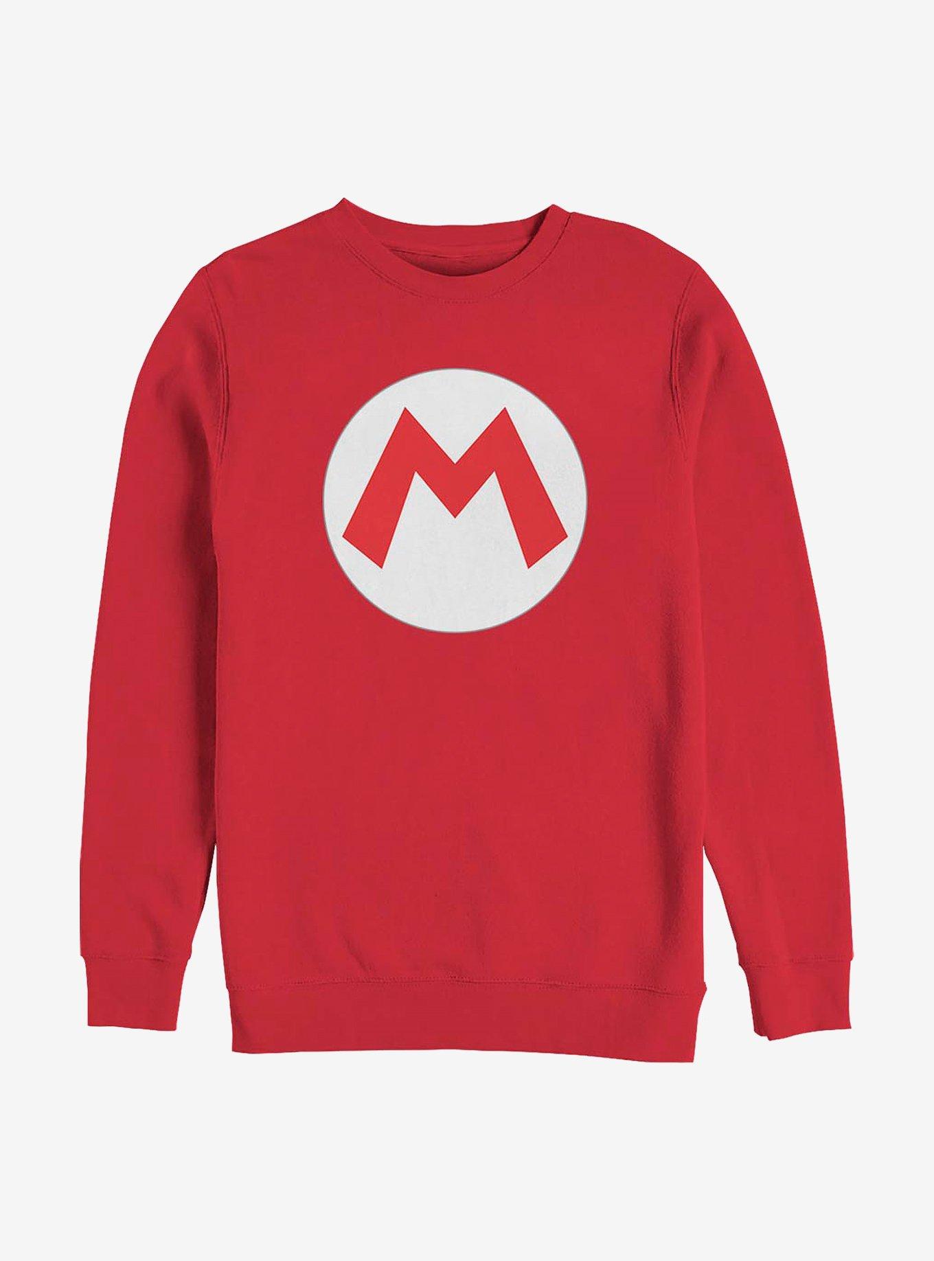 Nintendo Mario Icon Crew Sweatshirt, RED, hi-res