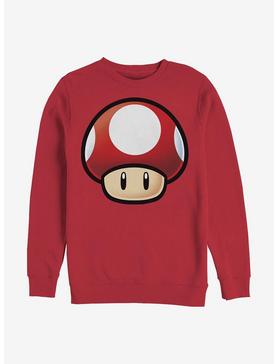 Nintendo Mario Red Mushroom Crew Sweatshirt, , hi-res
