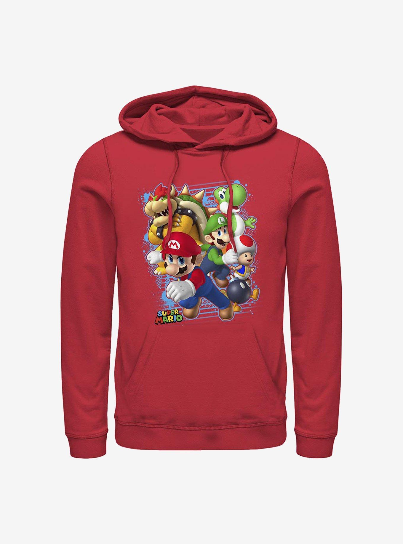 Nintendo Mario Blast Out Hoodie, RED, hi-res