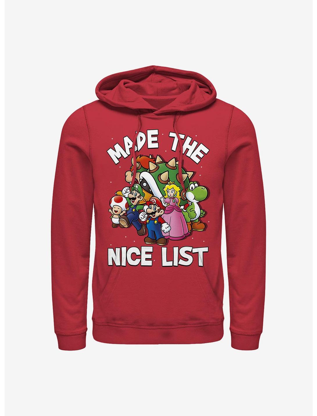 Nintendo Mario Nice List Hoodie, RED, hi-res