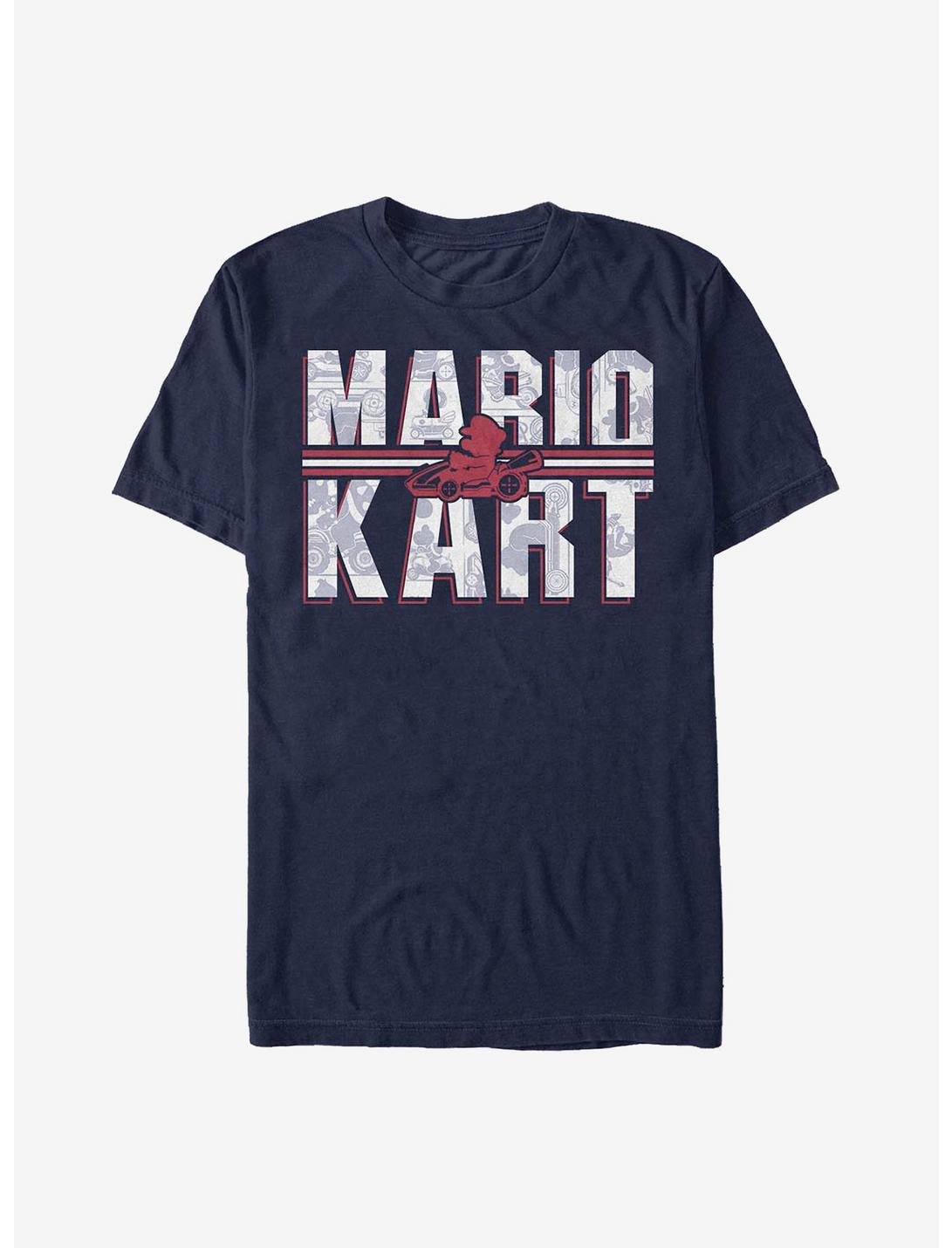 Nintendo Mario Kart Text T-Shirt, NAVY, hi-res
