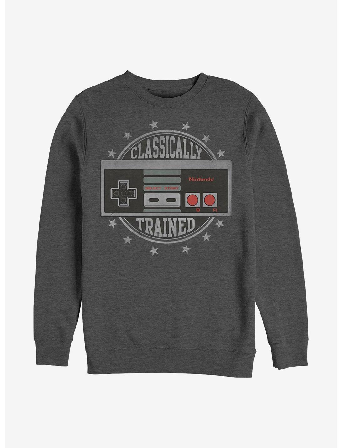 Nintendo Classically Trained Crew Sweatshirt, CHAR HTR, hi-res