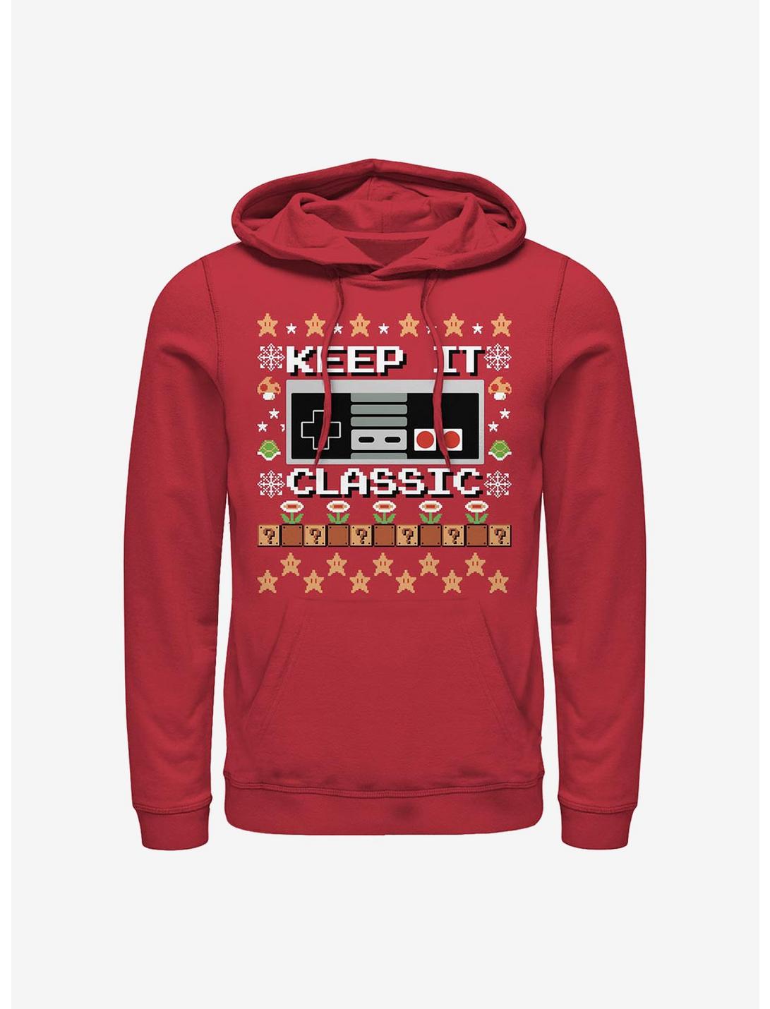 Nintendo Ugly Holiday Controller Hoodie, RED, hi-res