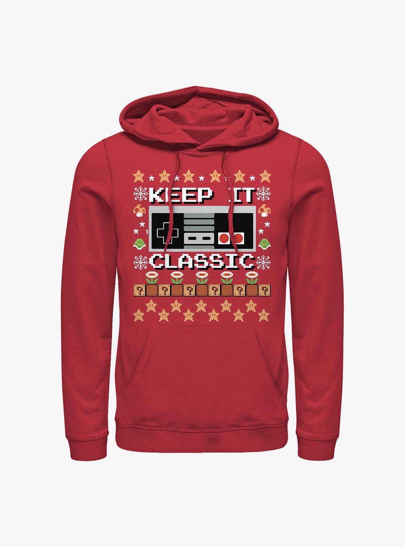 Nintendo Ugly Holiday Controller Hoodie, RED, hi-res