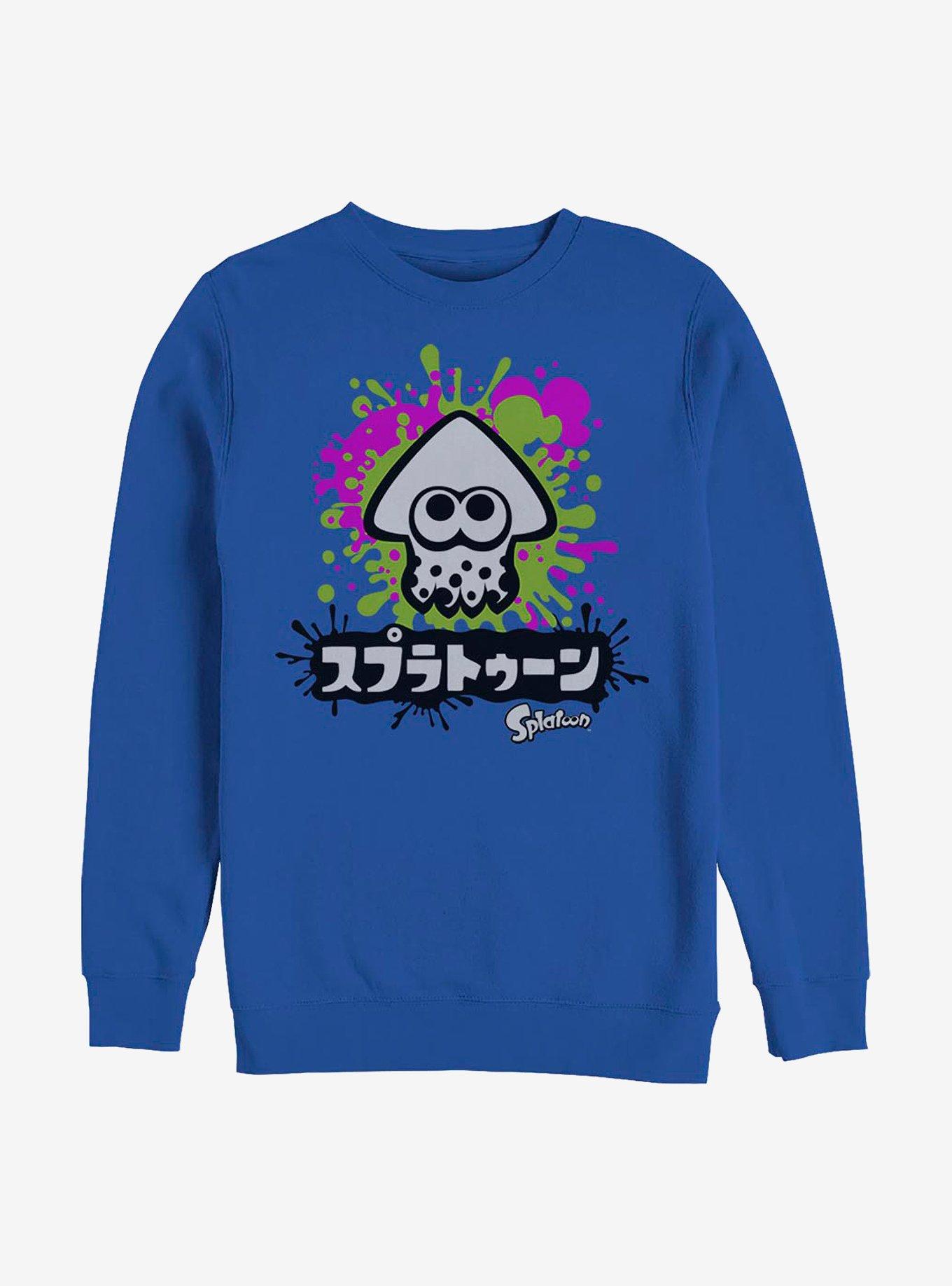 Nintendo Splatoon Inkling Crew Sweatshirt BLUE Hot Topic