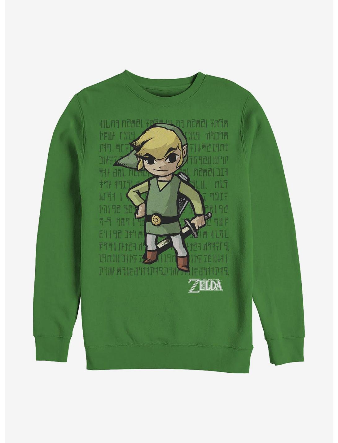 Nintendo Zelda Link Pose Crew Sweatshirt, KELLY, hi-res
