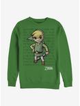 Nintendo Zelda Link Pose Crew Sweatshirt, KELLY, hi-res